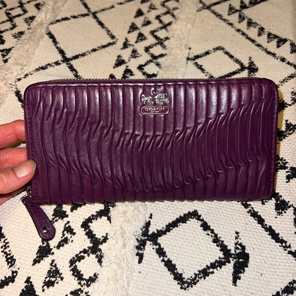 Coach Purple Leather Wallet
